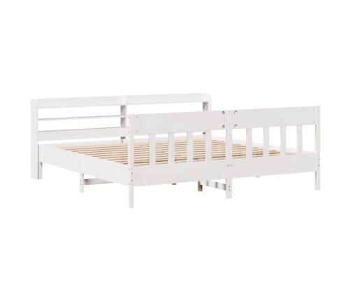 Estructura de cama sin colchón madera maciza blanca 200x200 cm