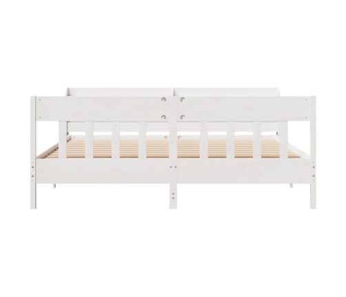 Estructura de cama sin colchón madera maciza blanca 200x200 cm