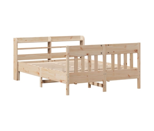 Estructura de cama sin colchón madera maciza de pino 160x200 cm