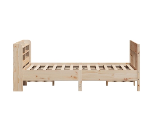 Estructura de cama sin colchón madera maciza de pino 160x200 cm