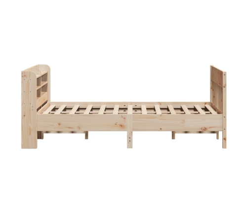 Estructura de cama sin colchón madera de pino blanca 140x200 cm