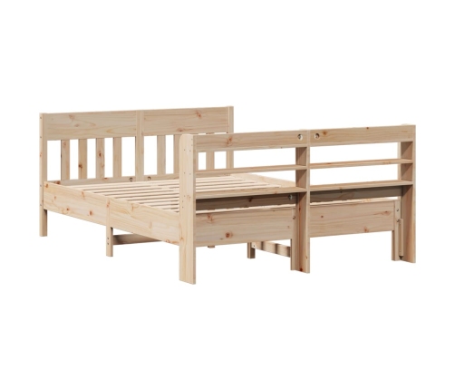 Estructura de cama sin colchón madera de pino blanca 140x200 cm