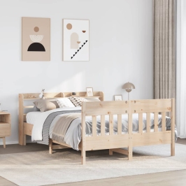 Estructura de cama sin colchón madera de pino blanca 140x200 cm