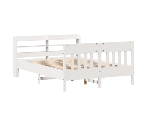 Estructura de cama sin colchón madera de pino blanca 140x200 cm