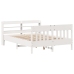 Estructura de cama sin colchón madera de pino blanca 140x200 cm