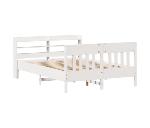 Estructura de cama sin colchón madera de pino blanca 140x200 cm