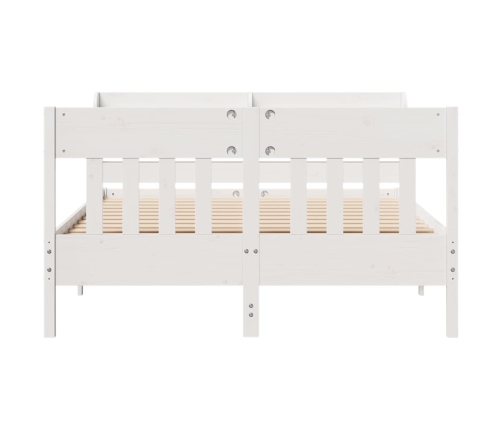 Estructura de cama sin colchón madera de pino blanca 140x200 cm