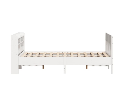Estructura de cama sin colchón madera de pino blanca 140x200 cm