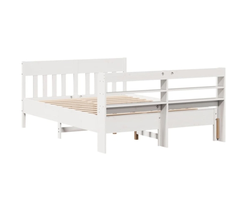 Estructura de cama sin colchón madera de pino blanca 140x200 cm