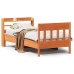 Cama sin colchón madera maciza de pino marrón cera 100x200 cm
