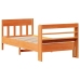 Cama sin colchón madera maciza de pino marrón cera 100x200 cm