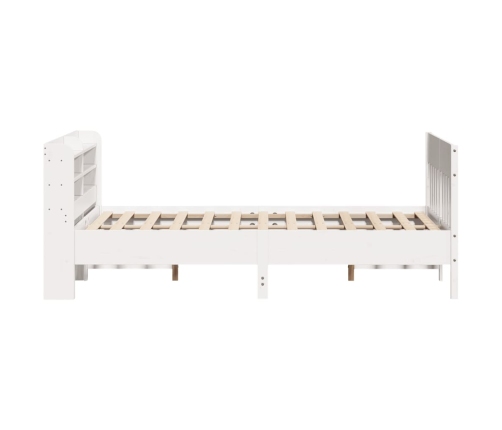 Estructura de cama sin colchón madera de pino blanca 140x190 cm