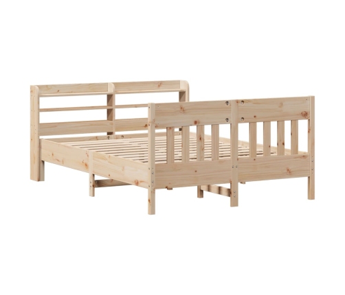 Estructura de cama sin colchón madera maciza de pino 135x190 cm