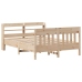 Estructura de cama sin colchón madera maciza de pino 135x190 cm