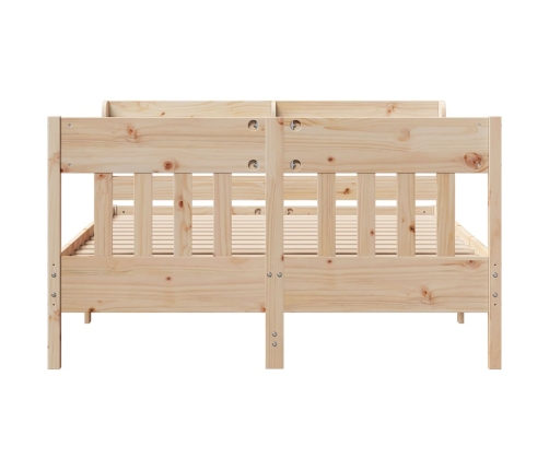 Estructura de cama sin colchón madera maciza de pino 135x190 cm