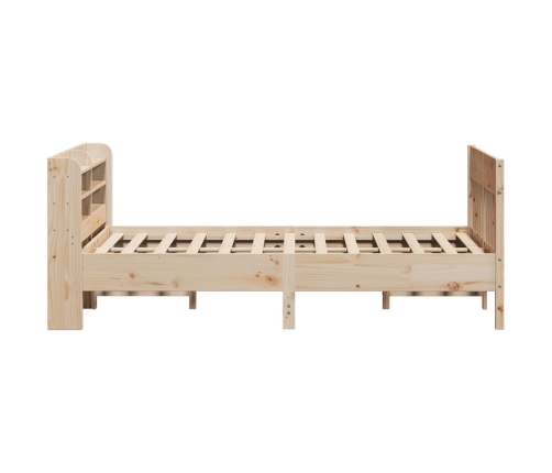 Estructura de cama sin colchón madera maciza de pino 135x190 cm