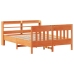 Estructura de cama sin colchón madera maciza marrón 135x190 cm