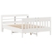 Estructura de cama sin colchón madera maciza blanca 120x190 cm