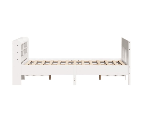 Estructura de cama sin colchón madera maciza blanca 120x190 cm