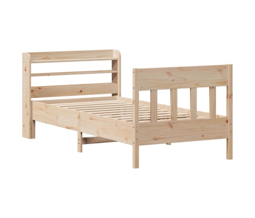 Estructura de cama sin colchón madera maciza de pino 90x190 cm