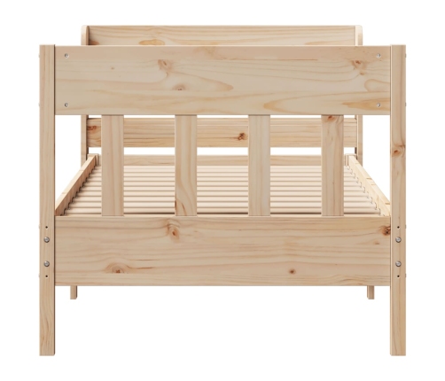 Estructura de cama sin colchón madera maciza de pino 90x190 cm