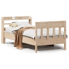 Estructura de cama sin colchón madera maciza de pino 90x190 cm