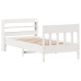Estructura de cama sin colchón madera maciza blanca 90x190 cm