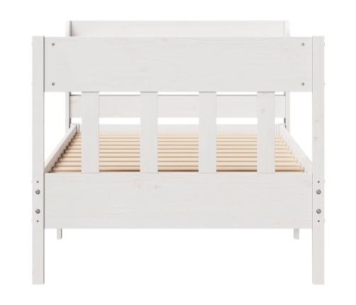 Estructura de cama sin colchón madera maciza blanca 75x190 cm