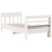 Estructura de cama sin colchón madera maciza blanca 75x190 cm