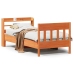 Estructura de cama sin colchón madera maciza marrón 75x190 cm