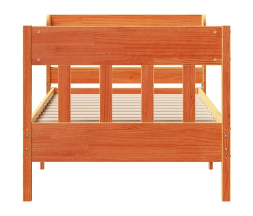 Estructura de cama sin colchón madera maciza marrón 75x190 cm