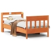 Estructura de cama sin colchón madera maciza marrón 75x190 cm