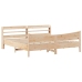 Estructura de cama con cabecero madera maciza de pino 200x200cm