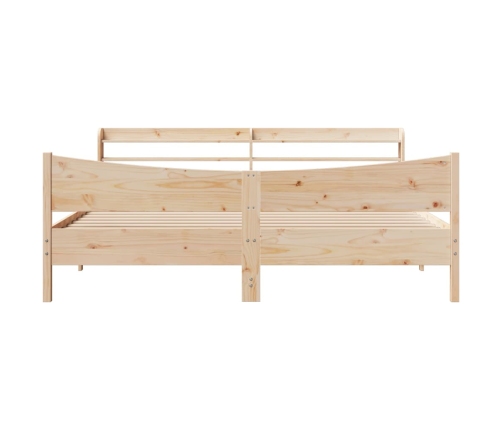 Estructura de cama con cabecero madera maciza de pino 200x200cm