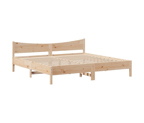 Estructura de cama con cabecero madera maciza de pino 200x200cm