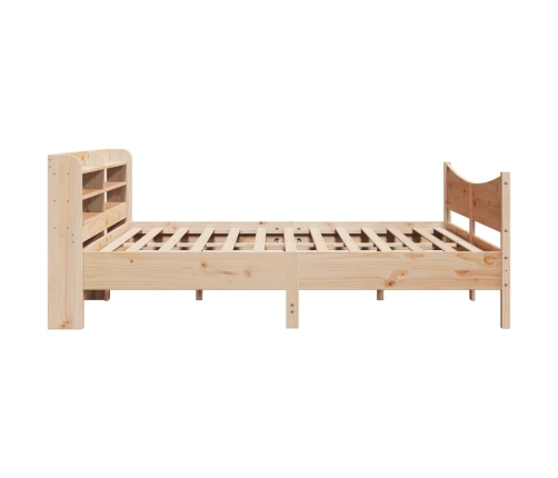 Estructura de cama con cabecero madera maciza de pino 200x200cm