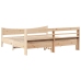 Estructura de cama con cabecero madera maciza de pino 200x200cm