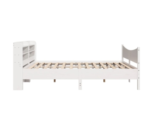 Estructura de cama con cabecero madera de pino blanco 200x200cm