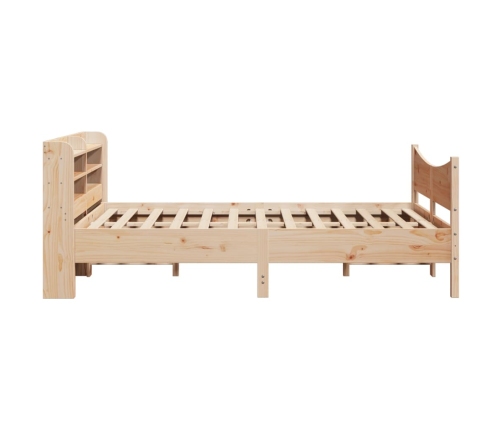 Estructura de cama con cabecero madera maciza pino 140x200 cm