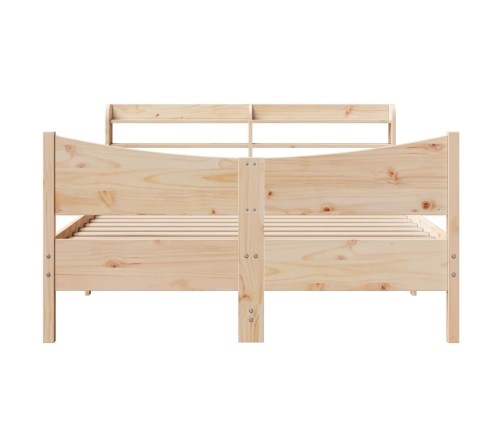 Estructura de cama con cabecero madera maciza pino 120x200 cm