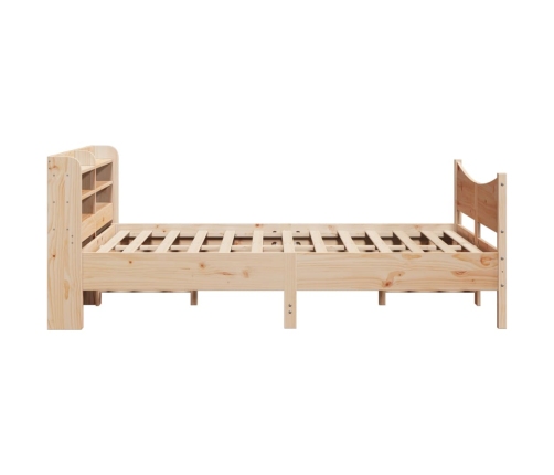 Estructura de cama con cabecero madera maciza pino 120x200 cm