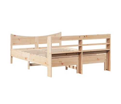 Estructura de cama con cabecero madera maciza pino 120x200 cm