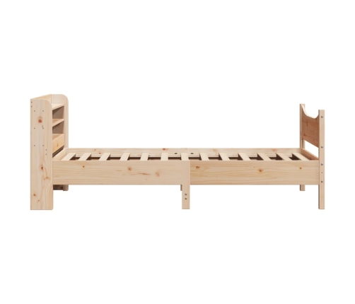 Estructura de cama con cabecero madera maciza pino 100x200 cm