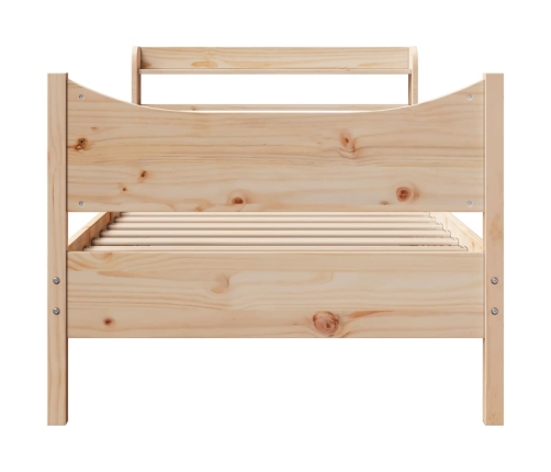 Estructura de cama con cabecero madera maciza de pino 90x200 cm