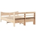 Estructura de cama con cabecero madera maciza pino 140x190 cm