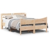 Estructura de cama con cabecero madera maciza pino 140x190 cm