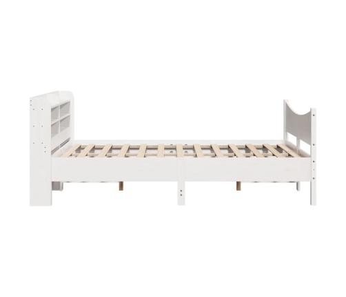 Estructura de cama con cabecero madera pino blanco 120x190 cm