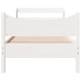 Estructura de cama con cabecero madera pino blanco 75x190 cm