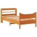 Estructura cama con cabecero madera pino marrón cera 75x190 cm