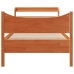 Estructura cama con cabecero madera pino marrón cera 75x190 cm